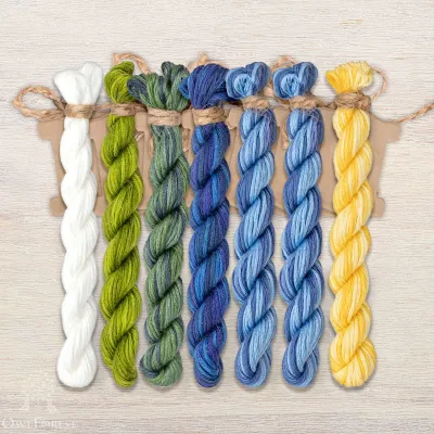 Set of OwlForest Hand-Dyed Threads for the “Misty Butteflies” Chart (Thread Trade n.a. Kirov)