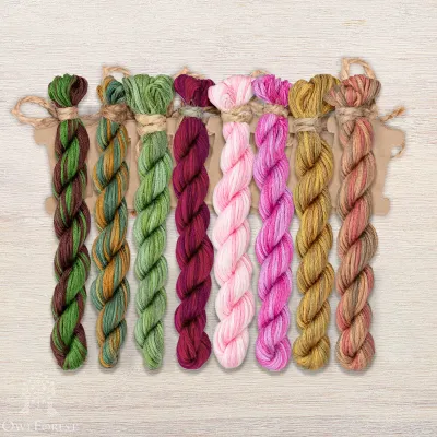 Basic Set of OwlForest Threads for the  “Houseplants” Embroidery SAL (Thread Trade n.a. Kirov)