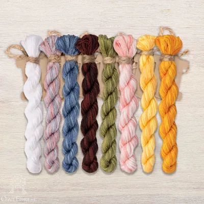Set of OwlForest Hand-Dyed Threads for the “Summer Triptych. Honey” Chart (DMC)