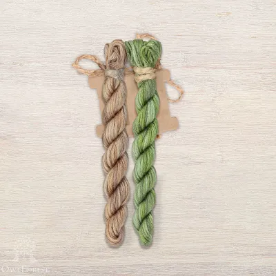 Set of OwlForest Hand-Dyed Threads for the “Oak Branch” Chart (Thread Trade n.a. Kirov)