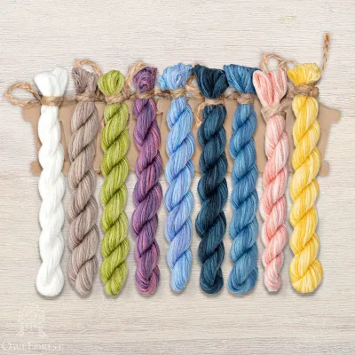 Set of OwlForest Hand-Dyed Threads for the “Swallows” Chart (Thread Trade n.a. Kirov)