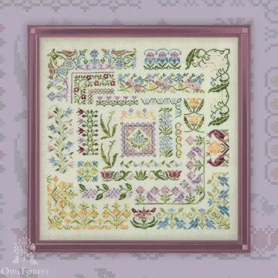 Printed embroidery chart “Sparkling Spring”