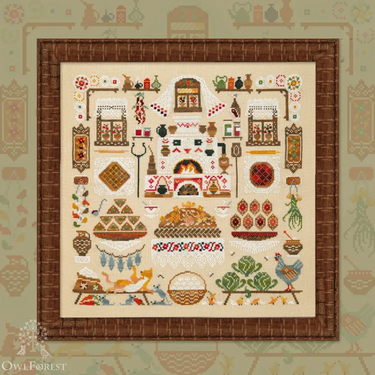 Digital embroidery chart “Pies”
