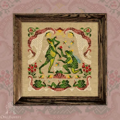 Printed embroidery chart “Oyster Shroom Theater”