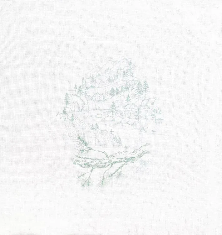 Printed Fabric “Mountain River”, 30ct