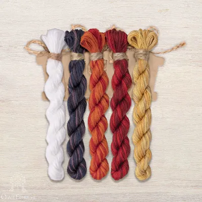 Set of OwlForest Hand-Dyed Threads for the “Owl Dance” Chart (DMC)