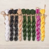 Set of OwlForest Hand-Dyed Threads for the “Pandas Qaker Ball” (DMC) 