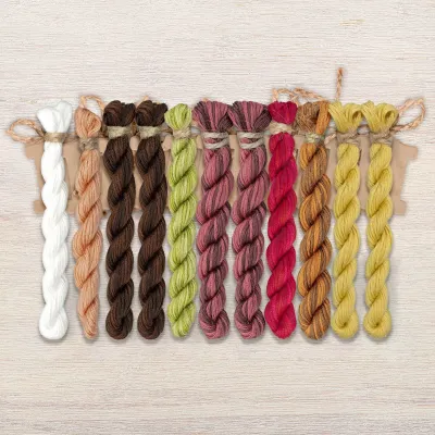 Set of OwlForest Hand-Dyed Threads for the “Funny Elephants” Chart (Thread Trade n.a. Kirov)