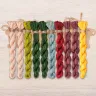 Set of OwlForest Hand-Dyed Threads for the “Oyster Shroom Theater” Chart (DMC)