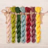 Set of OwlForest Hand-Dyed Threads for the “Oyster Shroom Theater” Chart (DMC)