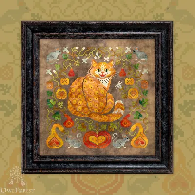 Printed embroidery chart “Pumpkin Cat”