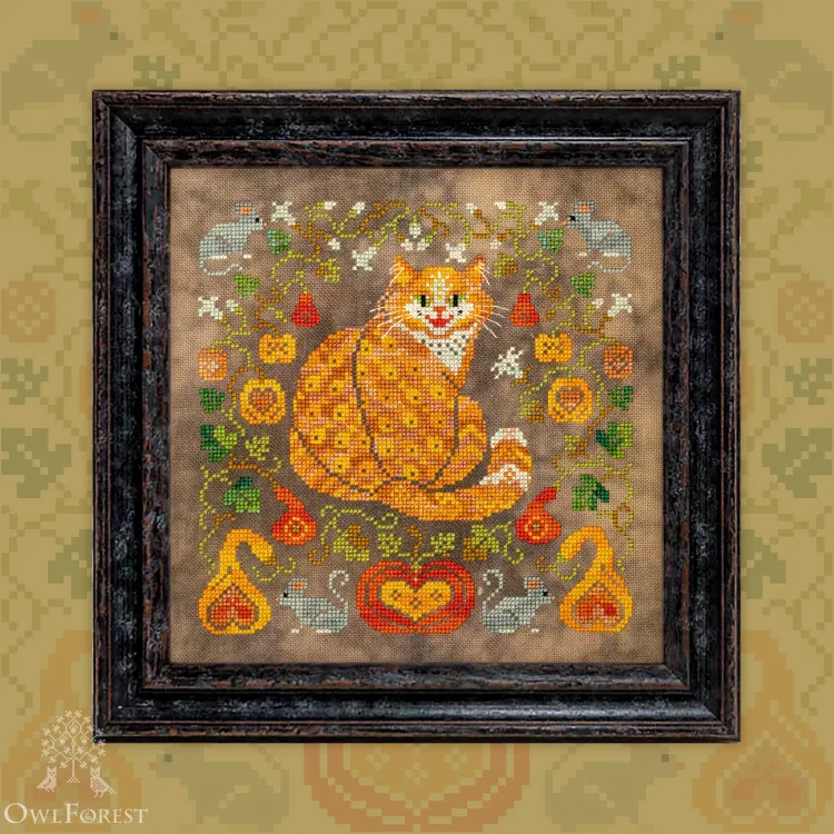 Printed embroidery chart “Pumpkin Cat”