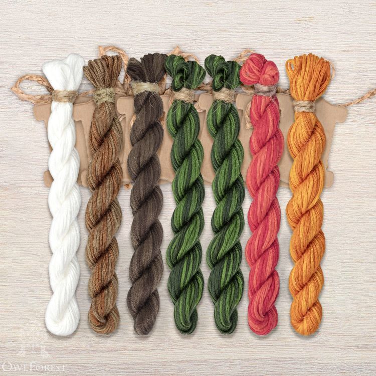 Set of OwlForest Hand-Dyed Threads for the “Five Minutes to Midnight” (Thread Trade n.a. Kirov)