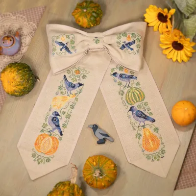 Printed embroidery chart “Pumpkin Bow”