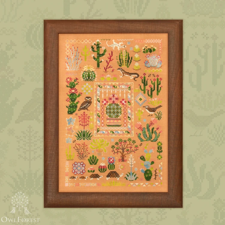 Printed embroidery chart “World of Cacti”