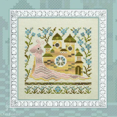 Embroidery kit “Snail Houses. Forget-me-nots”