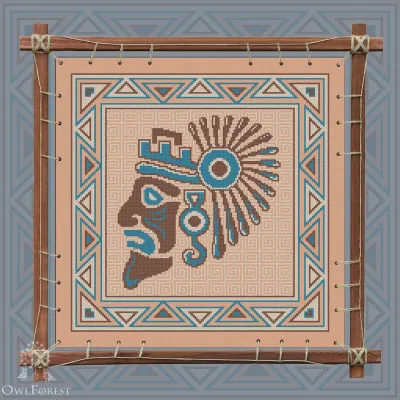 Printed embroidery chart “Mesoamerican Motifs. American Indian” 3 colors