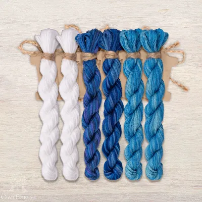 Set of OwlForest Hand-Dyed Threads for the “Snowy February” Chart (DMC)