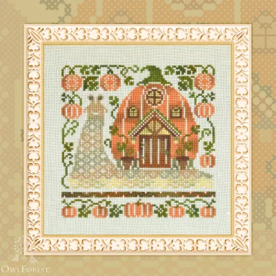 Printed embroidery chart “Snail Houses. Pumpkin”