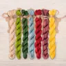 Set of OwlForest Hand-Dyed Threads for the “Oyster Shroom Theater” Chart (Thread Trade n.a. Kirov)