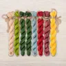 Set of OwlForest Hand-Dyed Threads for the “Oyster Shroom Theater” Chart (Thread Trade n.a. Kirov)