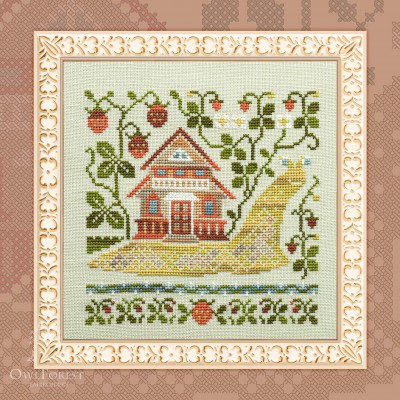 Embroidery kit “Snail Houses. Strawberries”