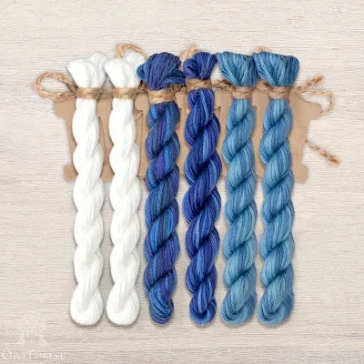 Set of OwlForest Hand-Dyed Threads for the “Snowy February” Chart (Thread Trade n.a. Kirov)