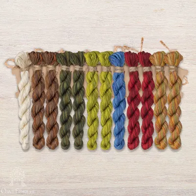 Set of OwlForest Hand-Dyed Threads for the “Toad Summer” Chart (DMC)