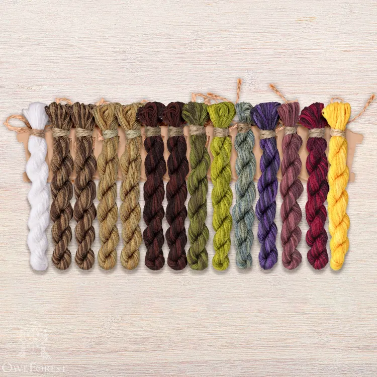 Set of OwlForest Hand-Dyed Threads for the “Juice Brew Lab” Chart (DMC)