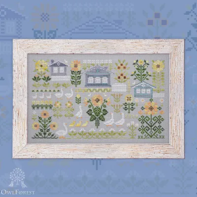 Digital embroidery chart “Geese and Sunflowers”