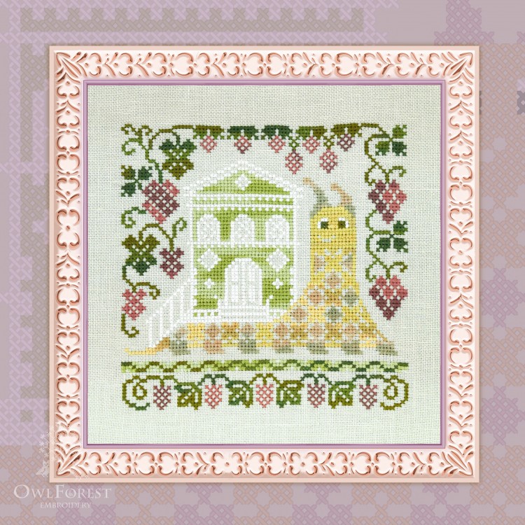 Printed embroidery chart “Snail Houses. Grape”