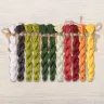 Set of OwlForest Hand-Dyed Threads for the “Watermelon Alphabet” Latin Letters Chart (DMC)