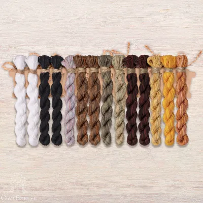 Set of OwlForest Hand-Dyed Threads for the “Owl Quaker Ball” Chart (DMC)