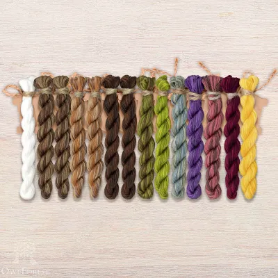 Set of OwlForest Hand-Dyed Threads for the “Juice Brew Lab” Chart (Thread Trade n.a. Kirov)