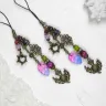 Scissor Fob “Thistle” Bronzy Metal Color Fittings