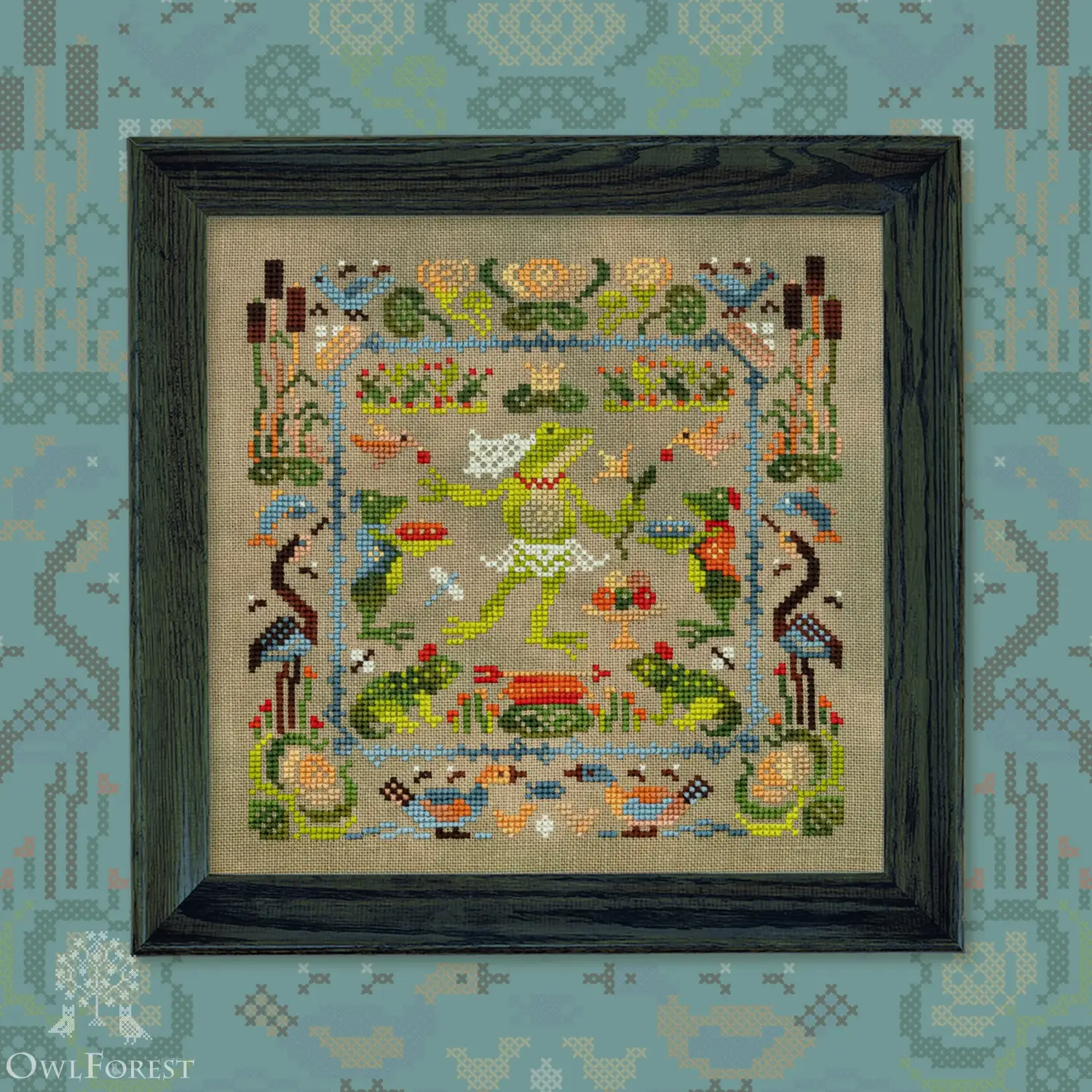 Owl forest embroidery discount