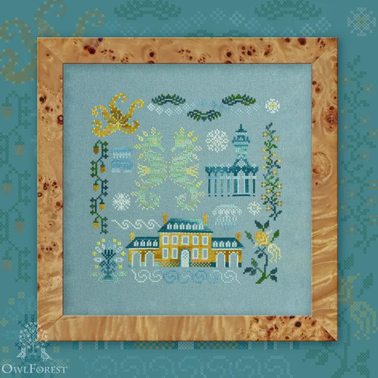 Printed embroidery chart “Atlantis. Seahorses”