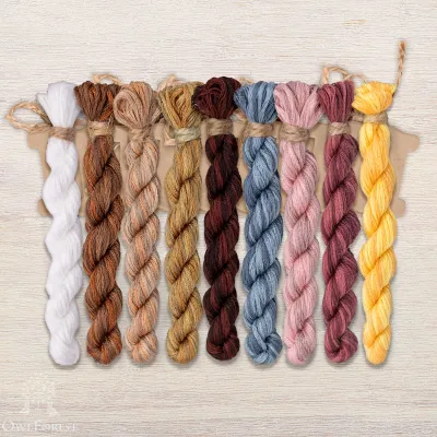 Set of OwlForest Hand-Dyed Threads for the “Housekeeping Hamster” Chart (DMC)