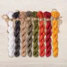Set of OwlForest Hand-Dyed Threads for the “The Gardener Portrait” Chart (DMC)