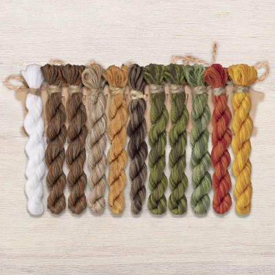 Set of OwlForest Hand-Dyed Threads for the “Bobcat” Chart (DMC)