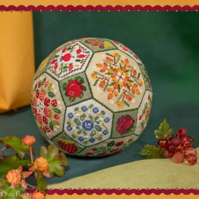 Digital embroidery chart “Berry Quaker Ball”