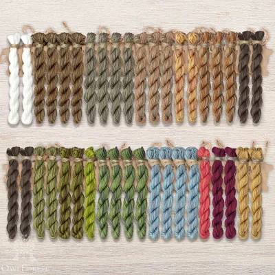 Set of OwlForest Hand-Dyed Threads for the “Map of the Enchanted Lands” Chart (Thread Trade n.a. Kirov)