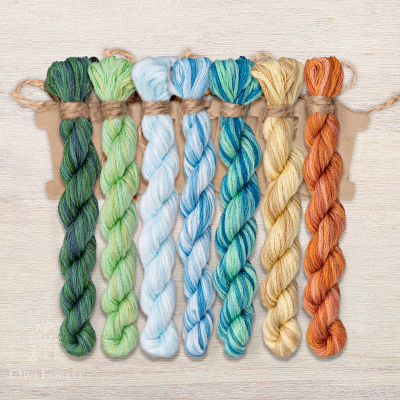 Set of OwlForest Hand-Dyed Threads for One Element of the “Atlantis” Chart (DMC)