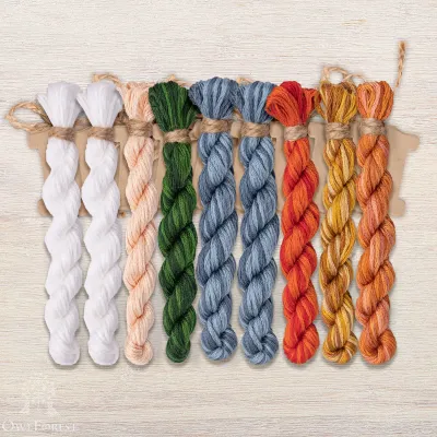 Set of OwlForest Hand-Dyed Threads for the “The Tale of Tsar Saltan” Chart (DMC)