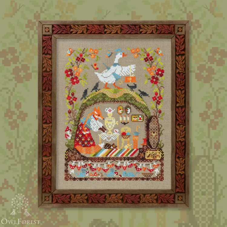 Printed embroidery chart “Forest Houses. The Goose and the Fox”