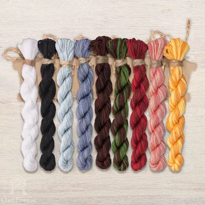 Set of OwlForest Hand-Dyed Threads for the “The Learned Cat” Chart (DMC)