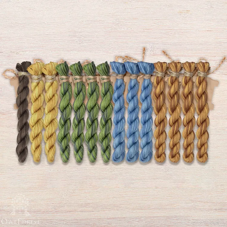 Set of OwlForest Hand-Dyed Threads for the “Russian Folk Wisdom” Chart (Thread Trade n.a. Kirov)