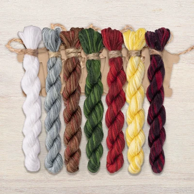 Set of OwlForest Hand-Dyed Threads for the “Shelf with Jam” Chart (DMC)
