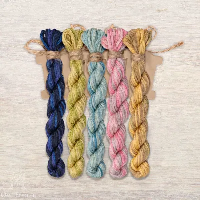 Set of OwlForest Hand-Dyed Threads for the “Starlings” Free Chart (DMC)