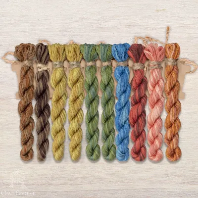 Set of OwlForest Hand-Dyed Threads for the “Wonder Tree” Chart (DMC)